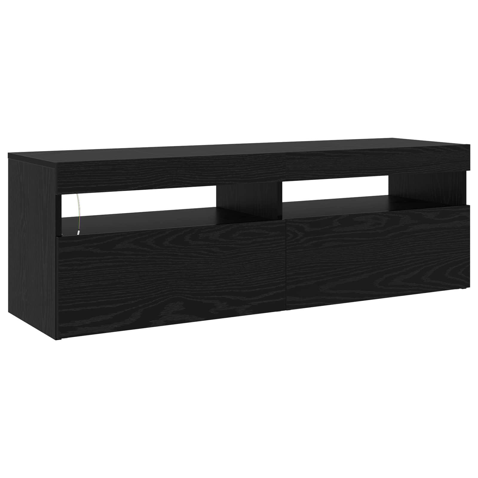 TV-skab Med LED Sort Eg Konstrueret Træ - Billede 7