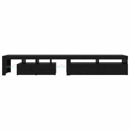 Tv-skabe 2 Pcs Sort Eg 260 X 36.5 X 40 Cm Konstrueret Træ - Billede 10