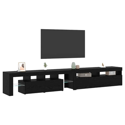 TV-skab Med LED Sort Eg Konstrueret Træ - Billede 3