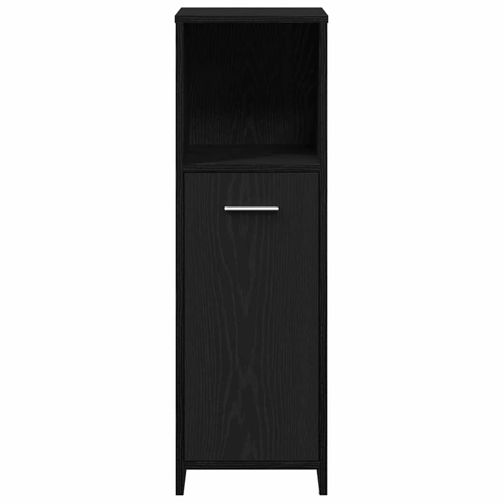 Bathroom Furniture Set Med Dør 3 Pcs Sort Eg 60 X 33 X 60 Cm - Billede 7