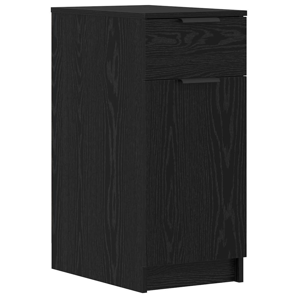 Bord Med Skuffe Sort Eg 133 X 50 X 75 Cm Konstrueret Træ - Billede 6