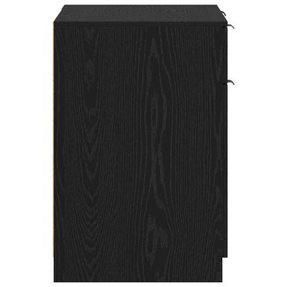 Bord Med Skuffe Sort Eg 133 X 50 X 75 Cm Konstrueret Træ - Billede 9