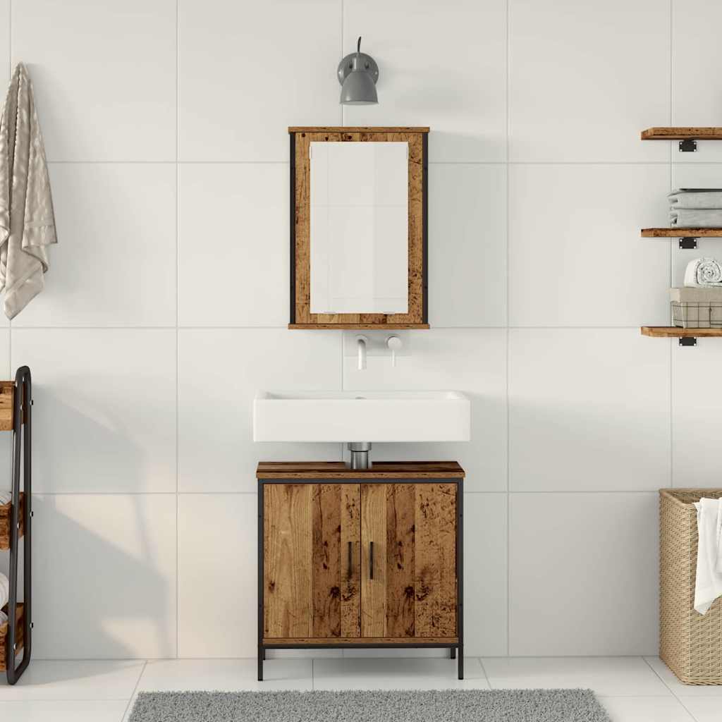 Badeværelsesmøbel Sæt Med Opbevaring 2 Pcs Brun 60 X 30 X 60 Cm - Billede 4