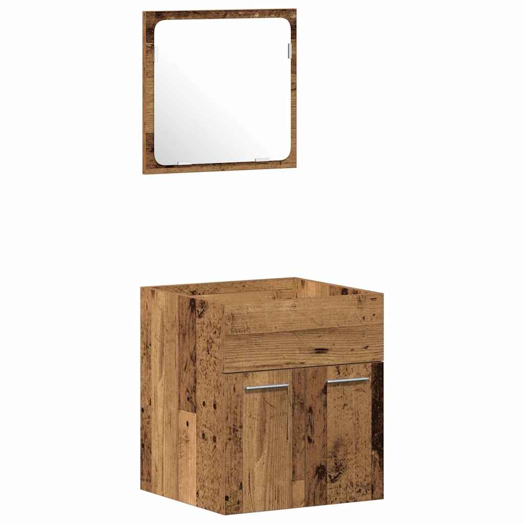 Badeværelsesmøbel Sæt 3 Pcs Gammelt Træ 41 X 38.5 X 46 Cm - Billede 6