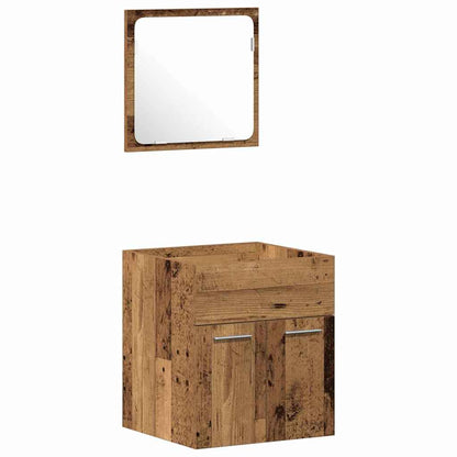 Badeværelsesmøbel Sæt 3 Pcs Gammelt Træ 41 X 38.5 X 46 Cm - Billede 6