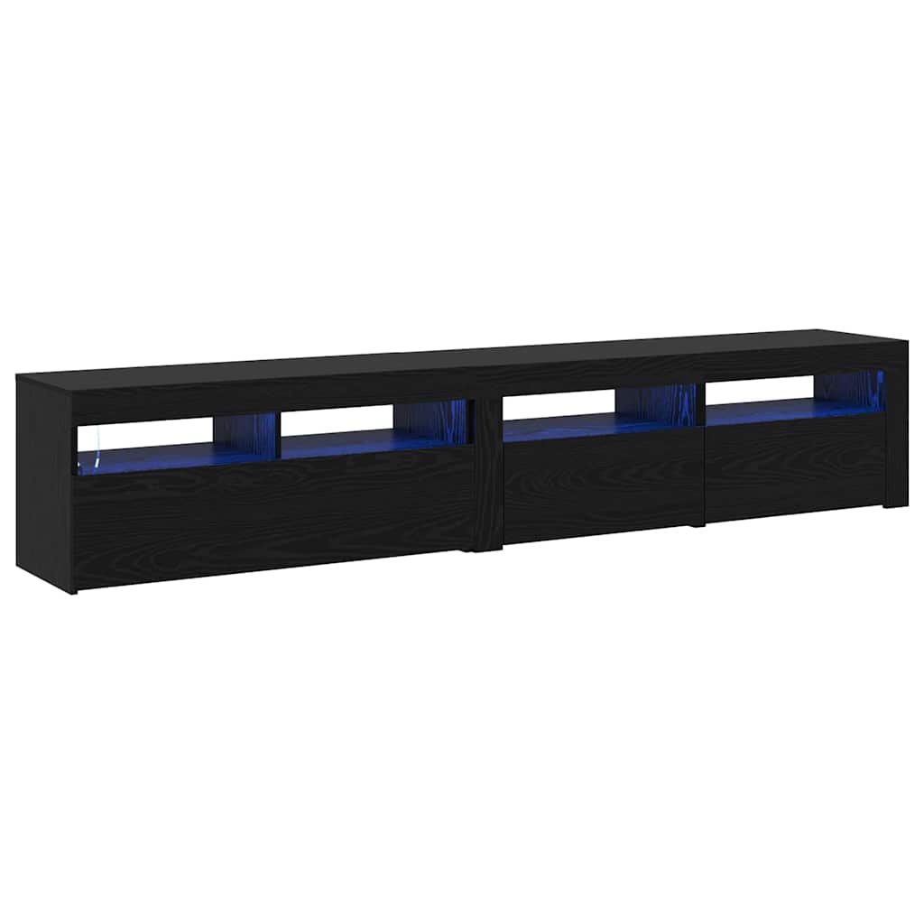 Tv-møbler 2 Pcs Sort Eg 210 X 35 X 40 Cm Konstrueret Træ - Billede 2