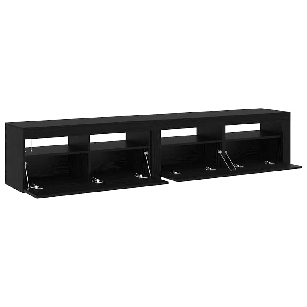 Tv-møbler 2 Pcs Sort Eg 210 X 35 X 40 Cm Konstrueret Træ - Billede 6