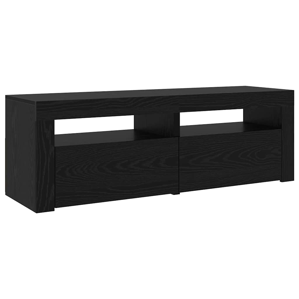 Tv-møbler 2 Pcs Sort Eg 210 X 35 X 40 Cm Konstrueret Træ - Billede 7