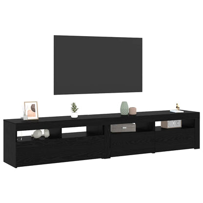 Tv-møbler 2 Pcs Sort Eg 210 X 35 X 40 Cm Konstrueret Træ - Billede 3
