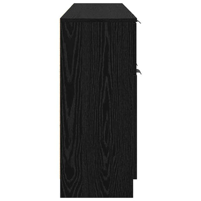 Sideboard 3 Pcs Sort Eg 60 X 30 X 70 Cm Konstrueret Træ - Billede 9