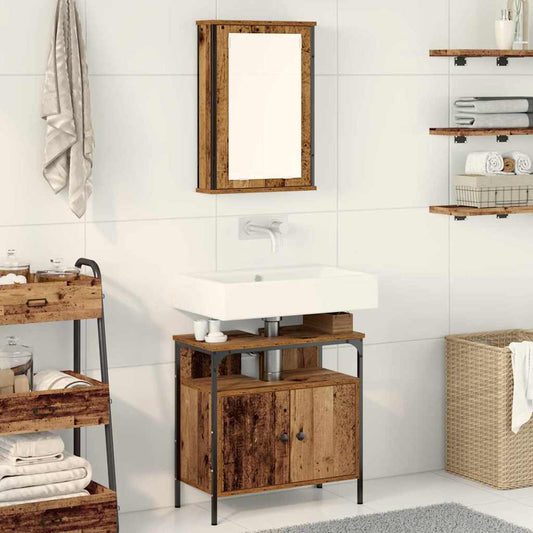 Badeværelsesmøbel Sæt Med Opbevaring 2 Pcs Brun 60 X 30 X 60 Cm - Hovedbillede