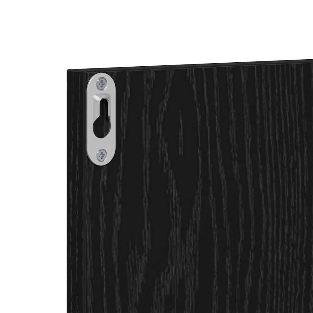 Entremøbelsæt 3 Pcs Sort Eg 80 X 31 X 40 Cm Konstrueret Træ - Billede 10