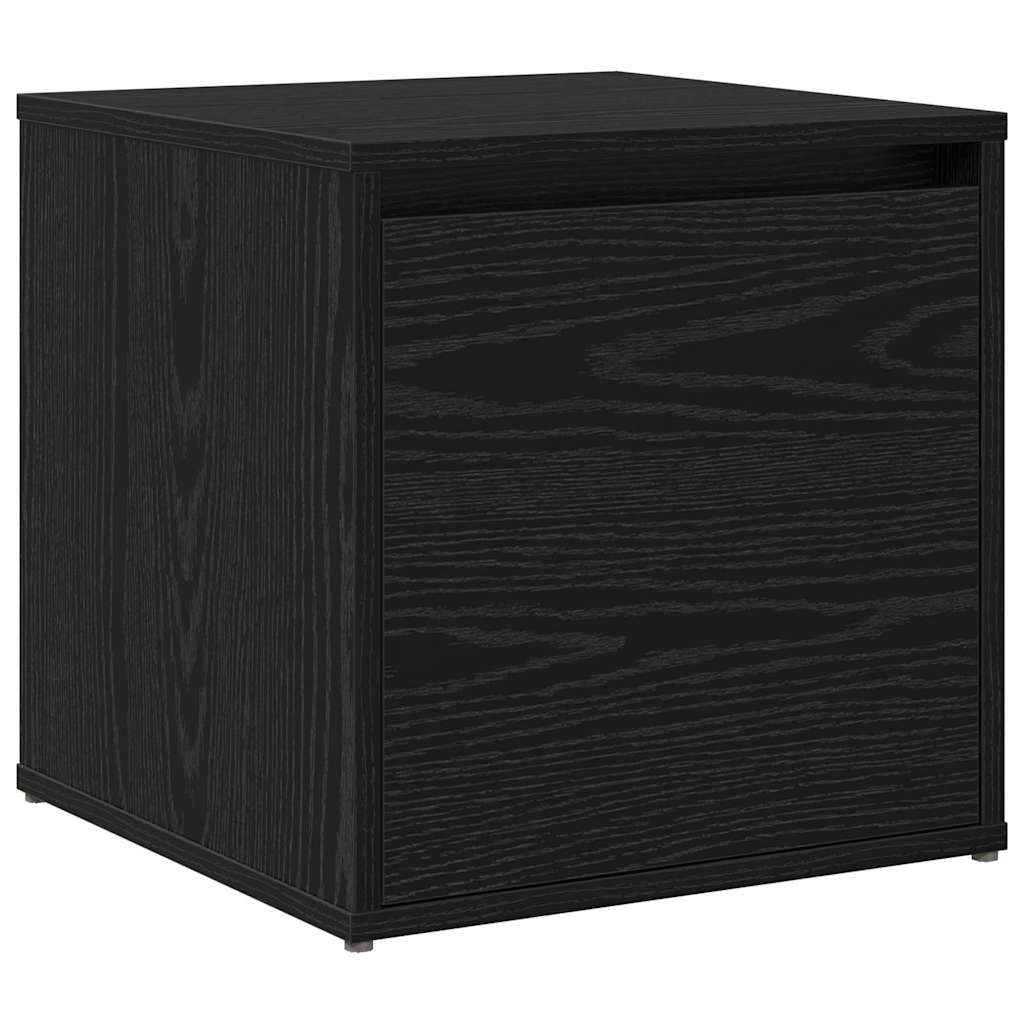 Entremøbelsæt 3 Pcs Sort Eg 80 X 31 X 40 Cm Konstrueret Træ - Billede 7