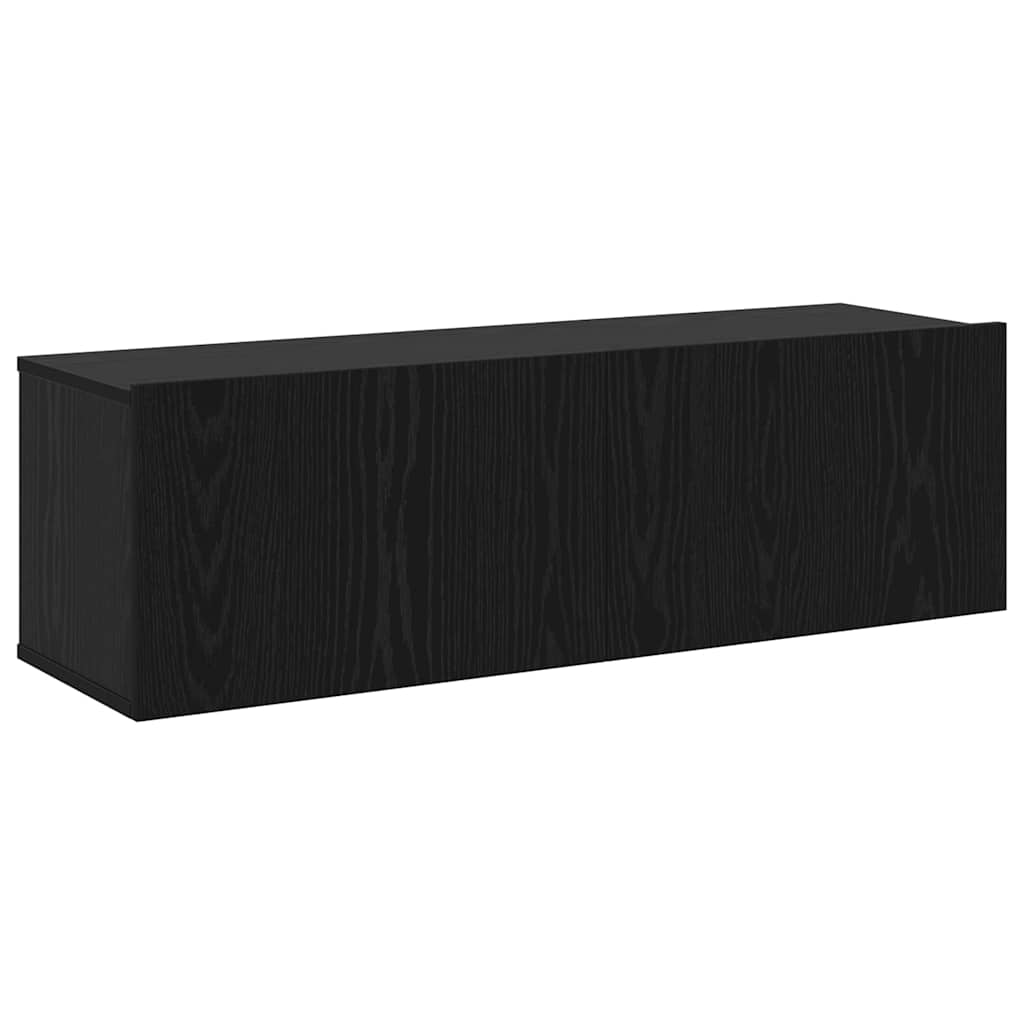 Tv-møbelsæt 8 Pcs Sort Eg 100 X 30 X 30 Cm Konstrueret Træ - Billede 6