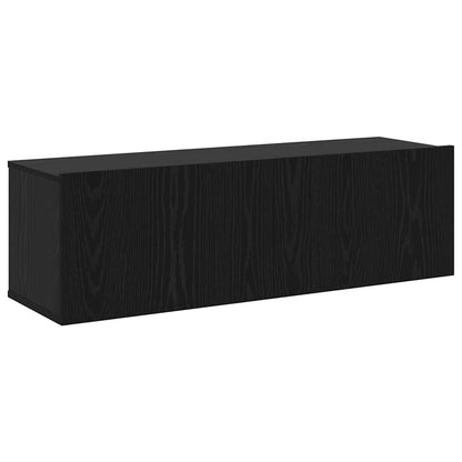 Tv-møbelsæt 8 Pcs Sort Eg 100 X 30 X 30 Cm Konstrueret Træ - Billede 6