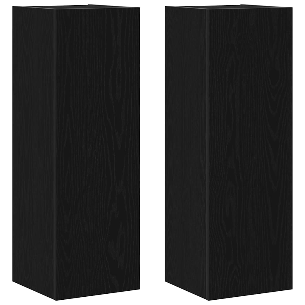 Tv-møbelsæt 8 Pcs Sort Eg 100 X 30 X 30 Cm Konstrueret Træ - Billede 7