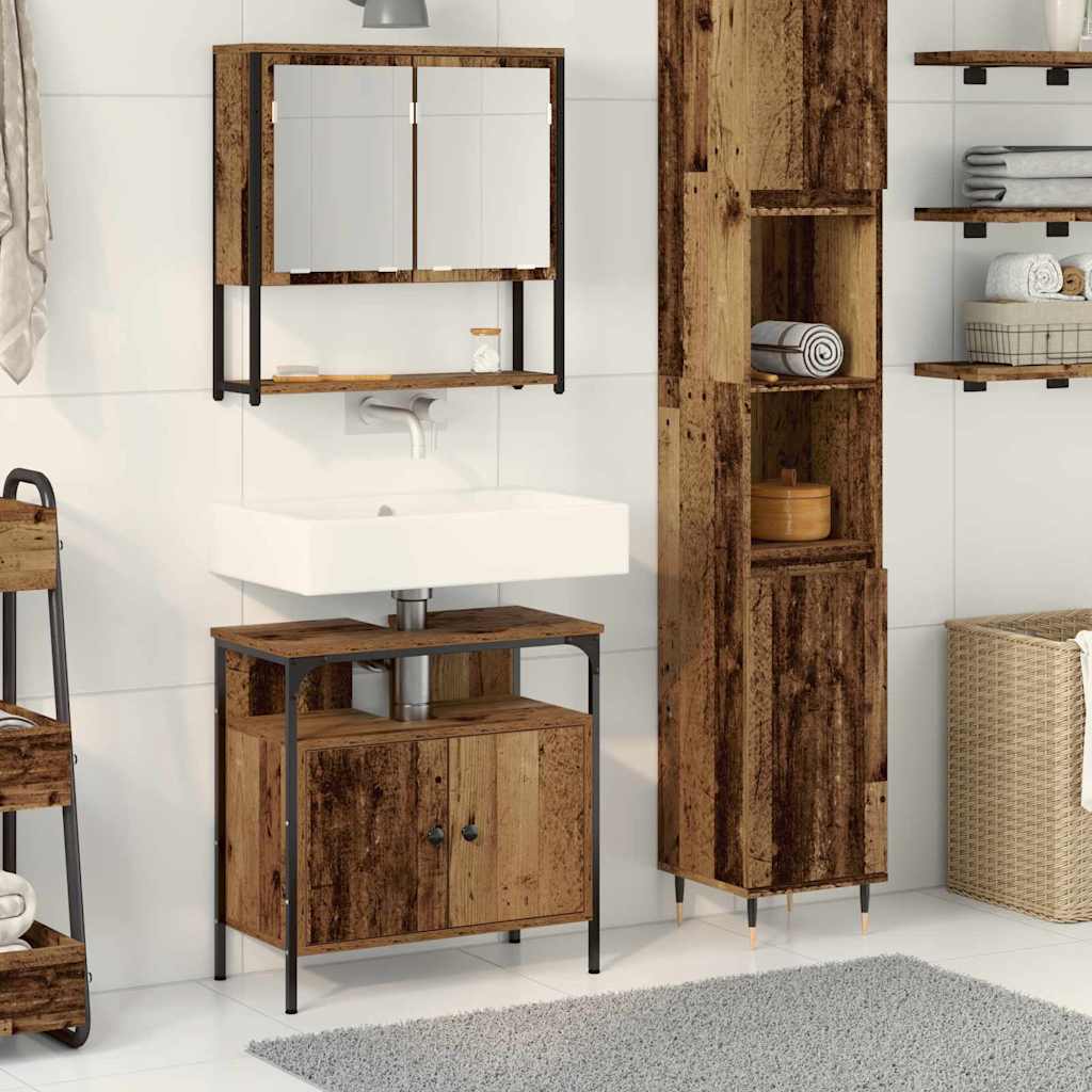 Badeværelsesmøbel Sæt Med Opbevaring 2 Pcs Brun 60 X 30 X 60 Cm - Hovedbillede
