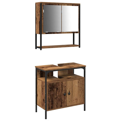 Badeværelsesmøbel Sæt Med Opbevaring 2 Pcs Brun 60 X 30 X 60 Cm - Billede 2