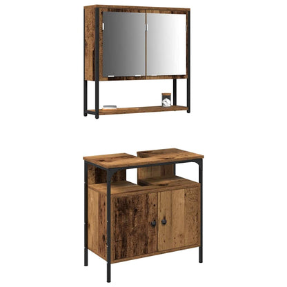Badeværelsesmøbel Sæt Med Opbevaring 2 Pcs Brun 60 X 30 X 60 Cm - Billede 3