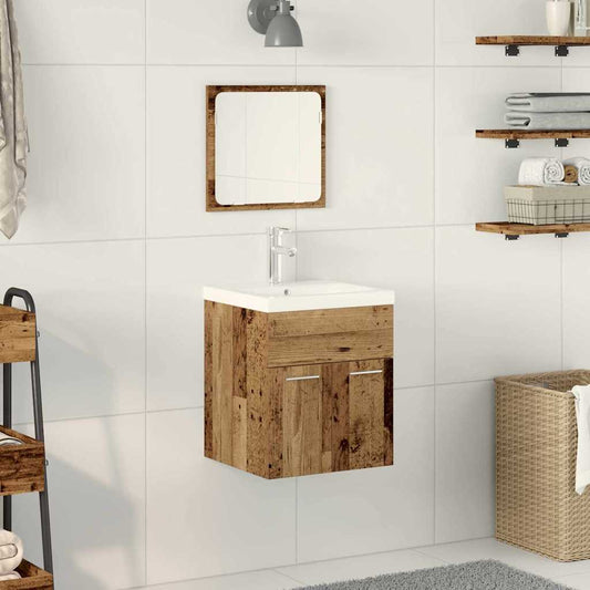 Badeværelsesmøbelssæt 3 Pcs Gammelt Træ 41 X 38.5 X 46 Cm - Hovedbillede