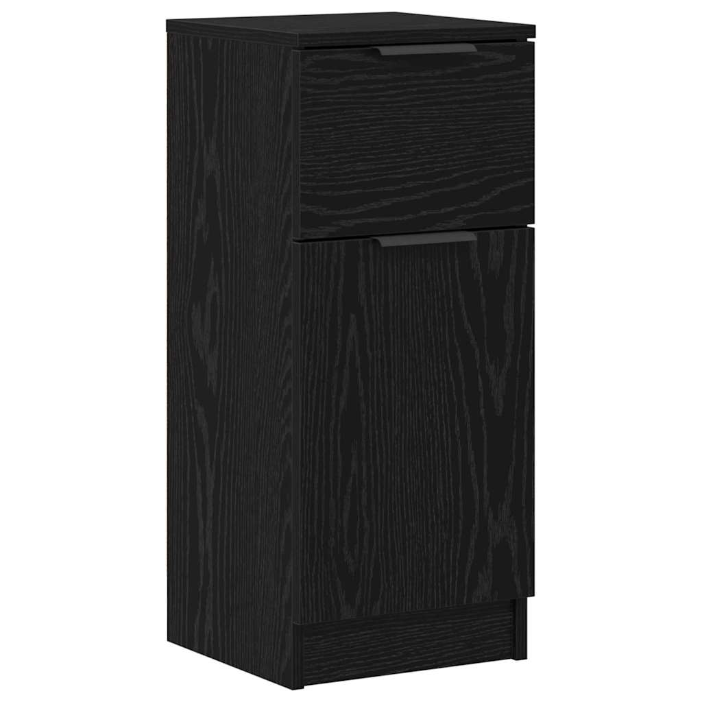 Sideboard 3 Pcs Sort Eg 121 X 30 X 70 Cm Konstrueret Træ - Billede 7