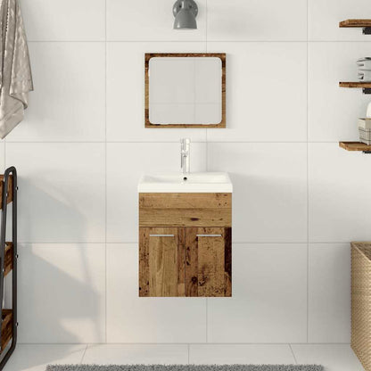 Badeværelsesmøbel Sæt 3 Pcs Gammelt Træ 41 X 38.5 X 46 Cm - Billede 4