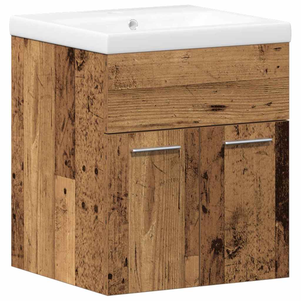 Badeværelsesmøbel Sæt 3 Pcs Gammelt Træ 41 X 38.5 X 46 Cm - Billede 5