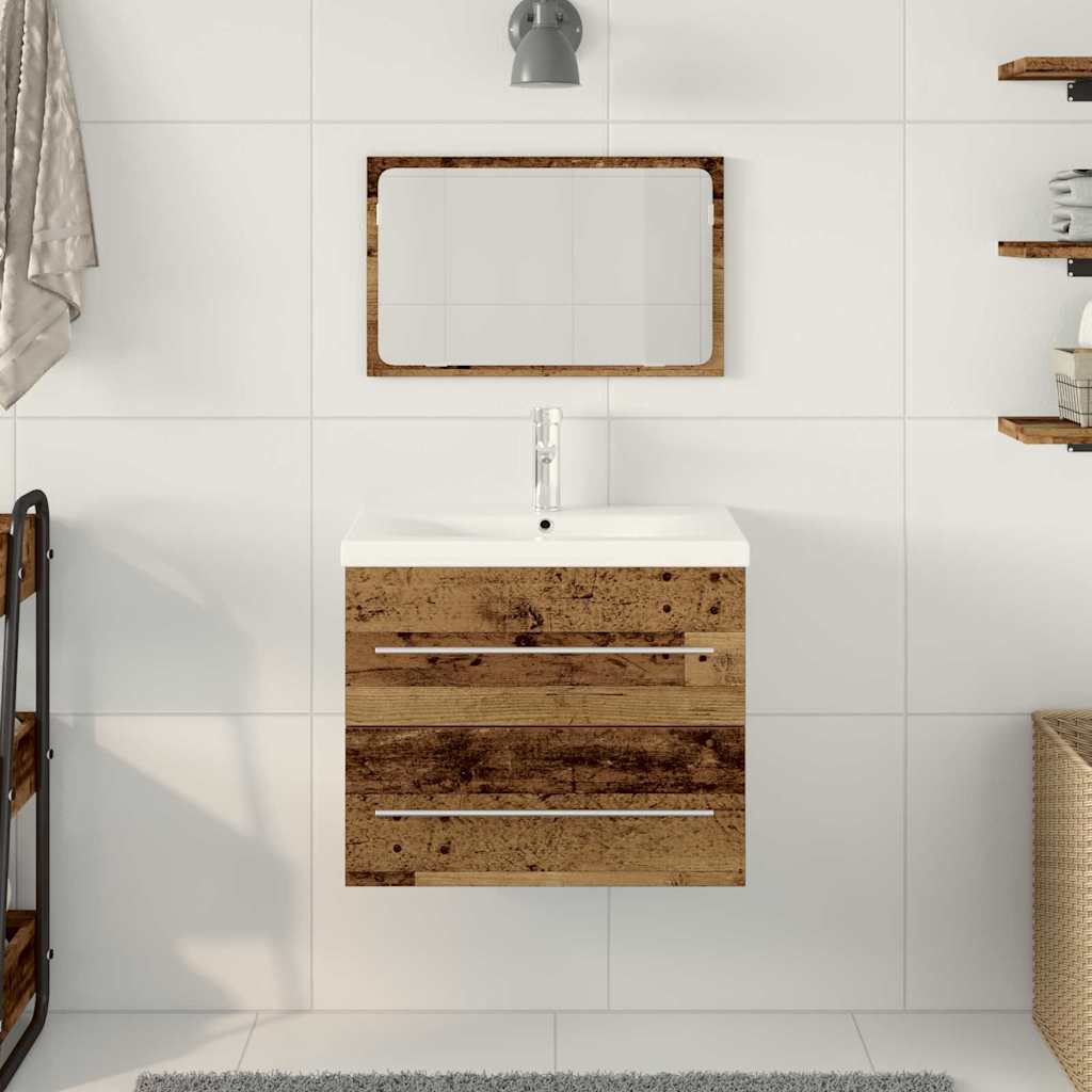 Vaskeskab Med Vask 2 Pcs Gammelt Træ 60 X 38.5 X 48 Cm - Billede 4