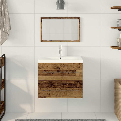 Vaskeskab Med Vask 2 Pcs Gammelt Træ 60 X 38.5 X 48 Cm - Billede 4