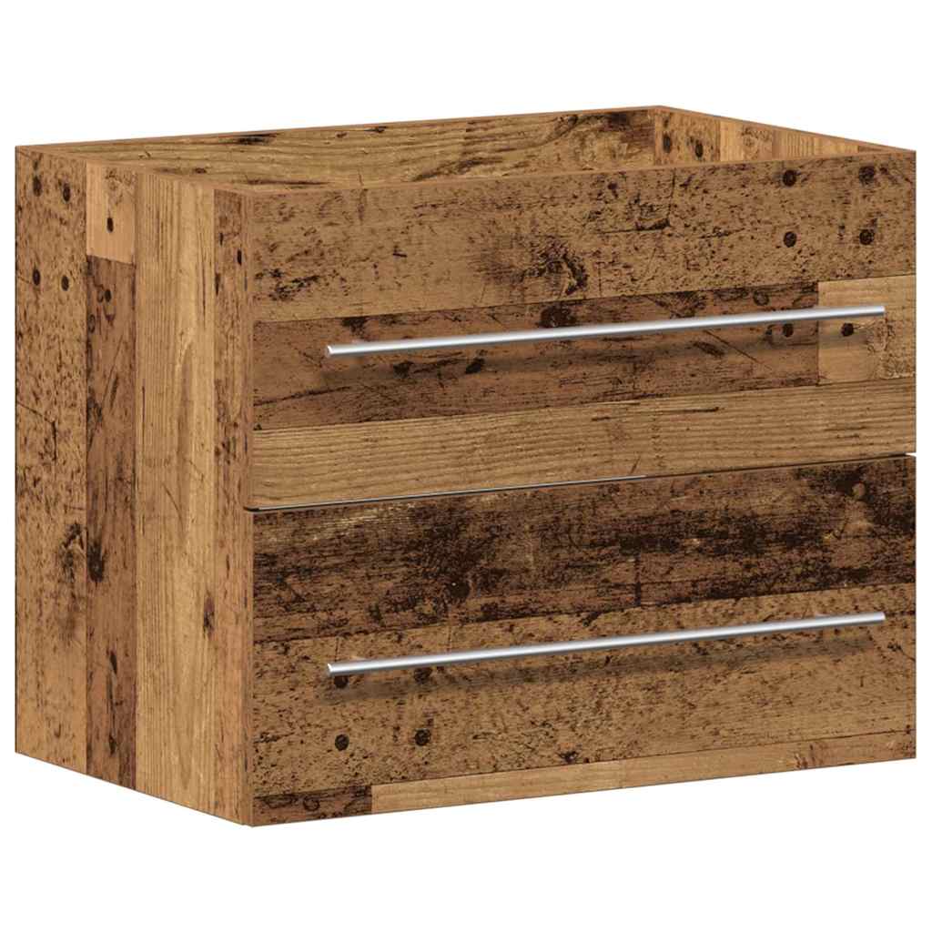 Vaskeskab Med Vask 2 Pcs Gammelt Træ 60 X 38.5 X 48 Cm - Billede 5