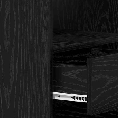 Bord Med Skuffe Sort Eg 140 X 50 X 76 Cm Konstrueret Træ - Billede 10