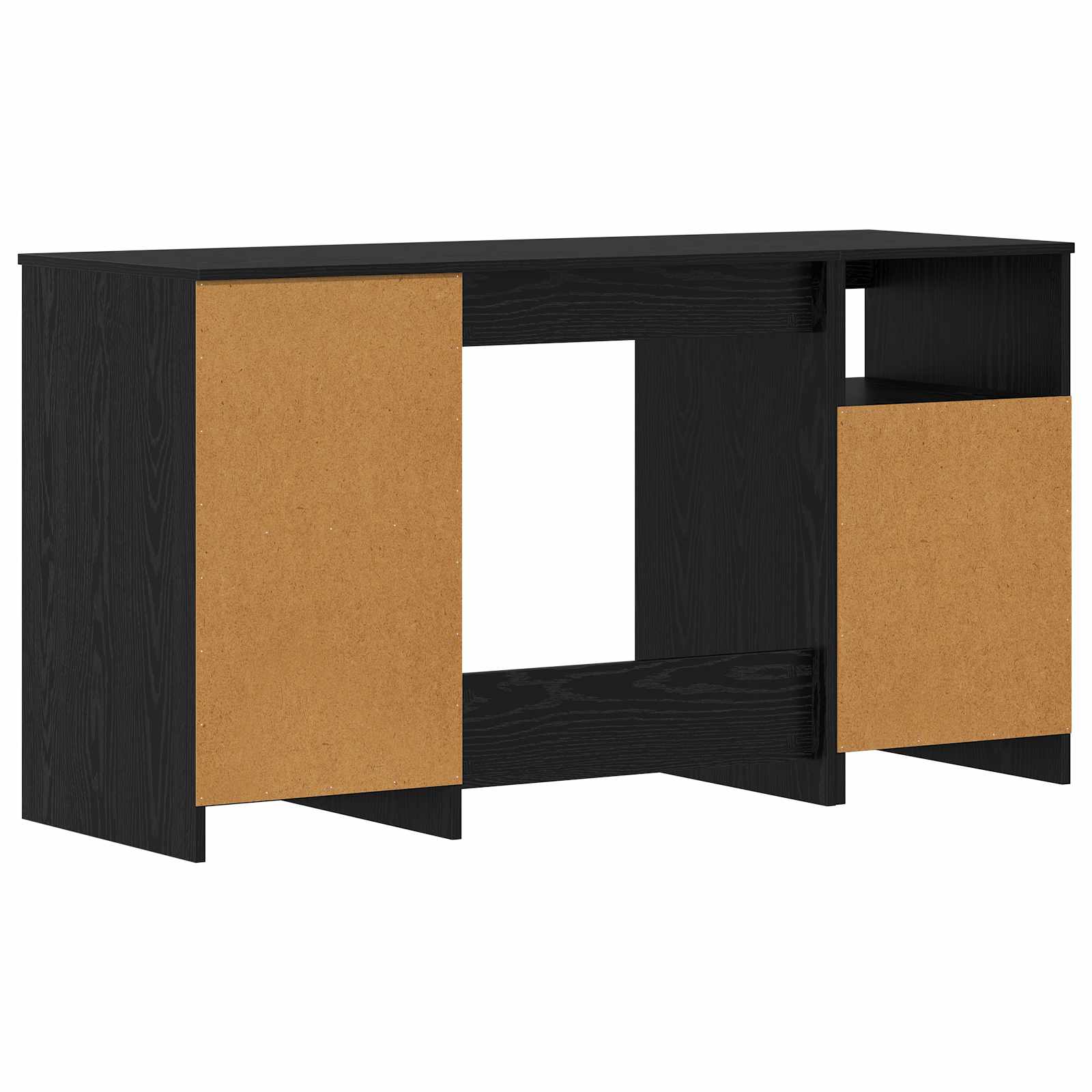 Bord Med Skuffe 2 Dele Sort Eg 140 X 50 X 76 Cm Konstrueret Træ - Billede 5