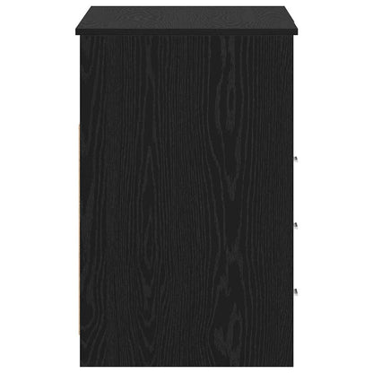 Bord Med Skuffe Sort Eg 140 X 50 X 76 Cm Konstrueret Træ - Billede 8
