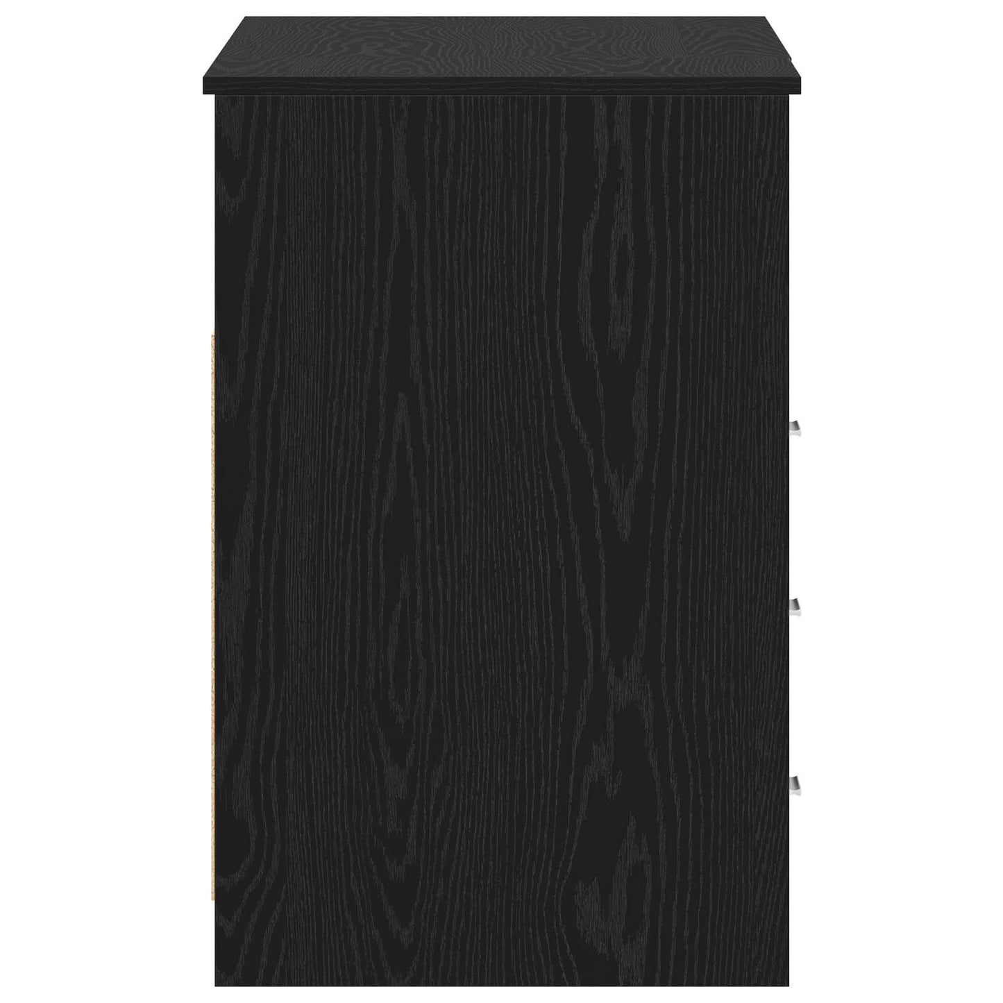 Bord Med Skuffe 2 Dele Sort Eg 140 X 50 X 76 Cm Konstrueret Træ - Billede 4