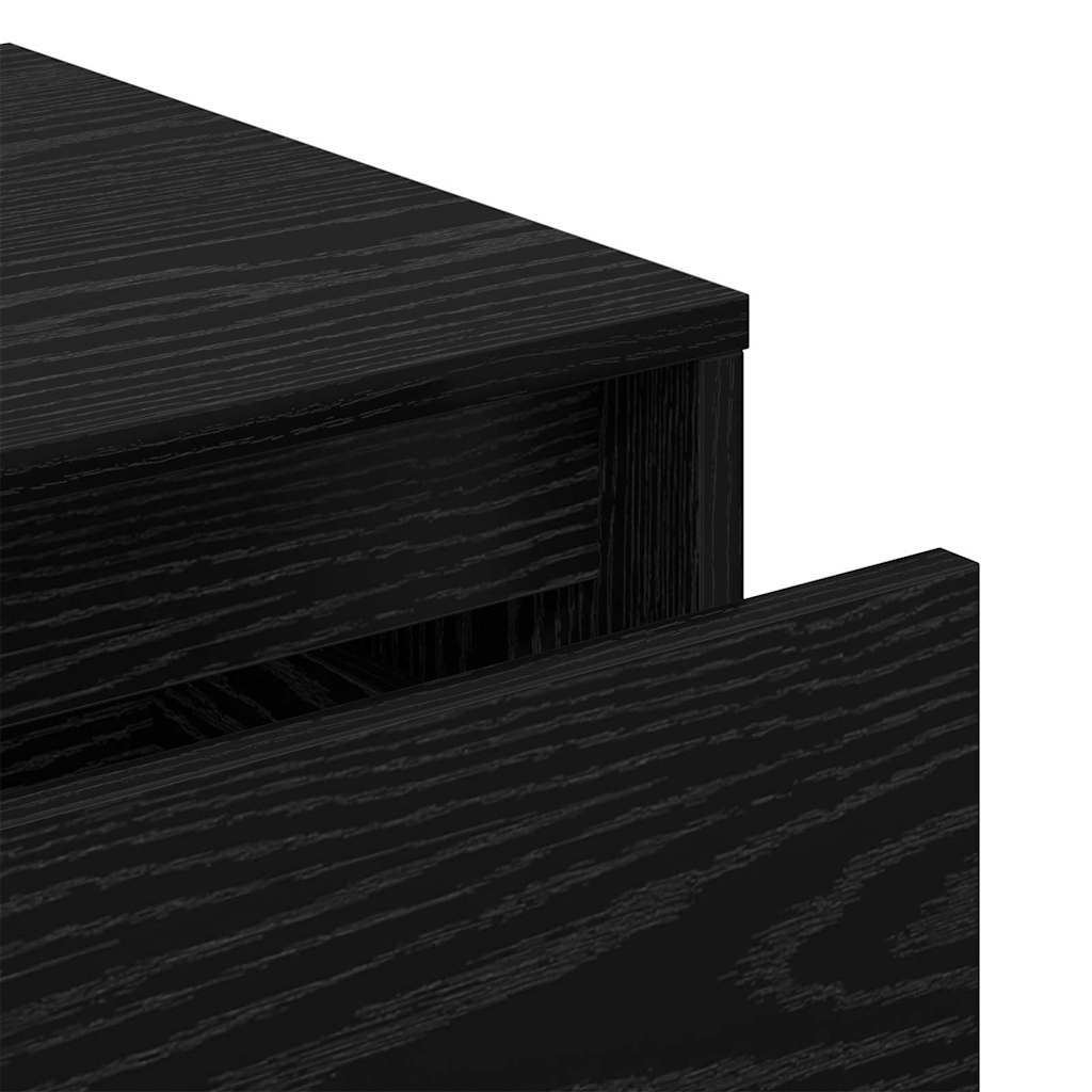 Entremøbelsæt 4 Pcs Sort Eg 80 X 31 X 40 Cm Konstrueret Træ - Billede 10