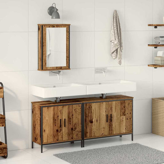Badeværelsesmøbel Sæt Med Opbevaring 3 Pcs Brun 80 X 30 X 60 Cm - Hovedbillede