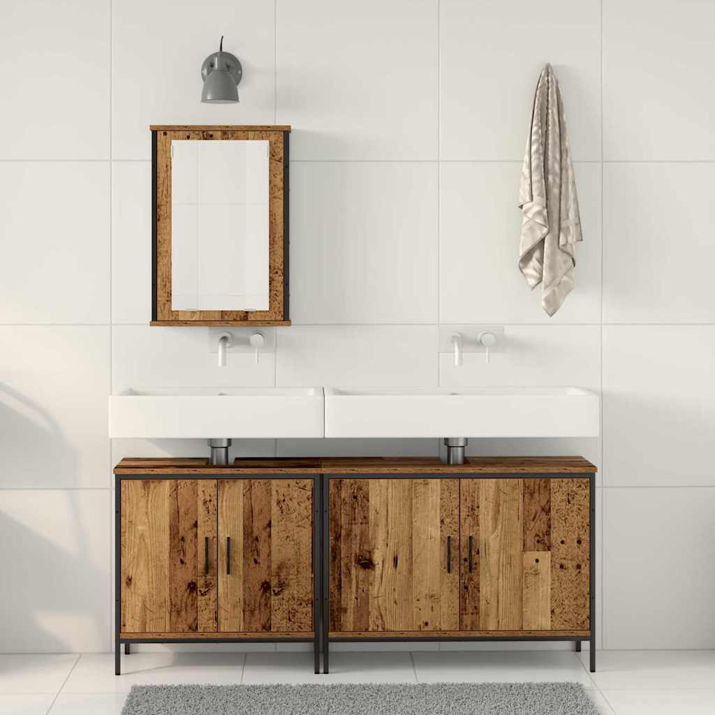 Badeværelsesmøbel Sæt Med Opbevaring 3 Pcs Brun 80 X 30 X 60 Cm - Billede 4