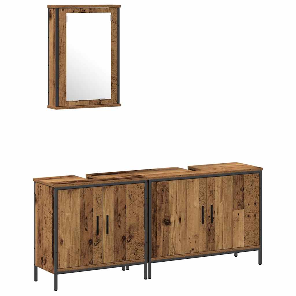 Badeværelsesmøbel Sæt Med Opbevaring 3 Pcs Brun 80 X 30 X 60 Cm - Billede 2
