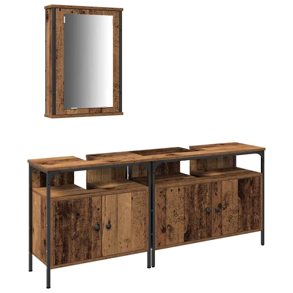 Badeværelsesvaske Med Dør Brun 80 X 30 X 60 Cm Konstrueret Træ - Billede 2