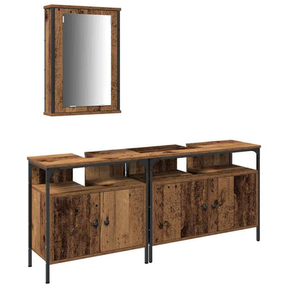 Badeværelsesvaske Med Dør Brun 80 X 30 X 60 Cm Konstrueret Træ - Billede 2