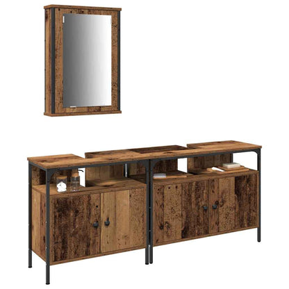 Badeværelsesvaske Med Dør Brun 80 X 30 X 60 Cm Konstrueret Træ - Billede 3
