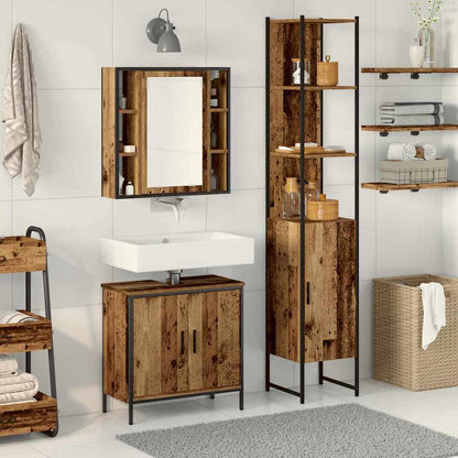 Badeværelsesvaske 3 Pcs Brun 33 X 33 X 185.5 Cm Konstrueret Træ - Hovedbillede