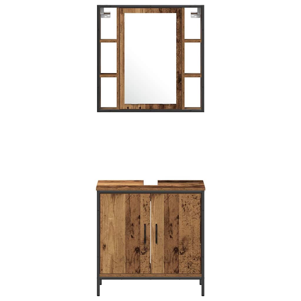 Badeværelsesvaske 3 Pcs Brun 33 X 33 X 185.5 Cm Konstrueret Træ - Billede 8