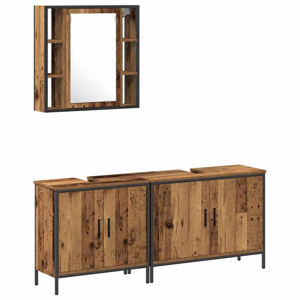 Badeværelsesmøbel Sæt Med Hylde 3 Pcs Brun 60 X 16 X 60 Cm - Billede 2