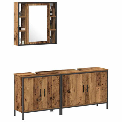 Badeværelsesmøbel Sæt Med Hylde 3 Pcs Brun 60 X 16 X 60 Cm - Billede 3