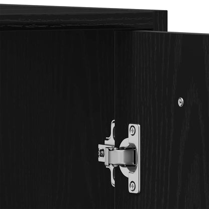 Badeværelsesmøbel Sæt Med Dør 4 Pcs Sort Eg 30 X 30 X 183.5 Cm - Billede 12