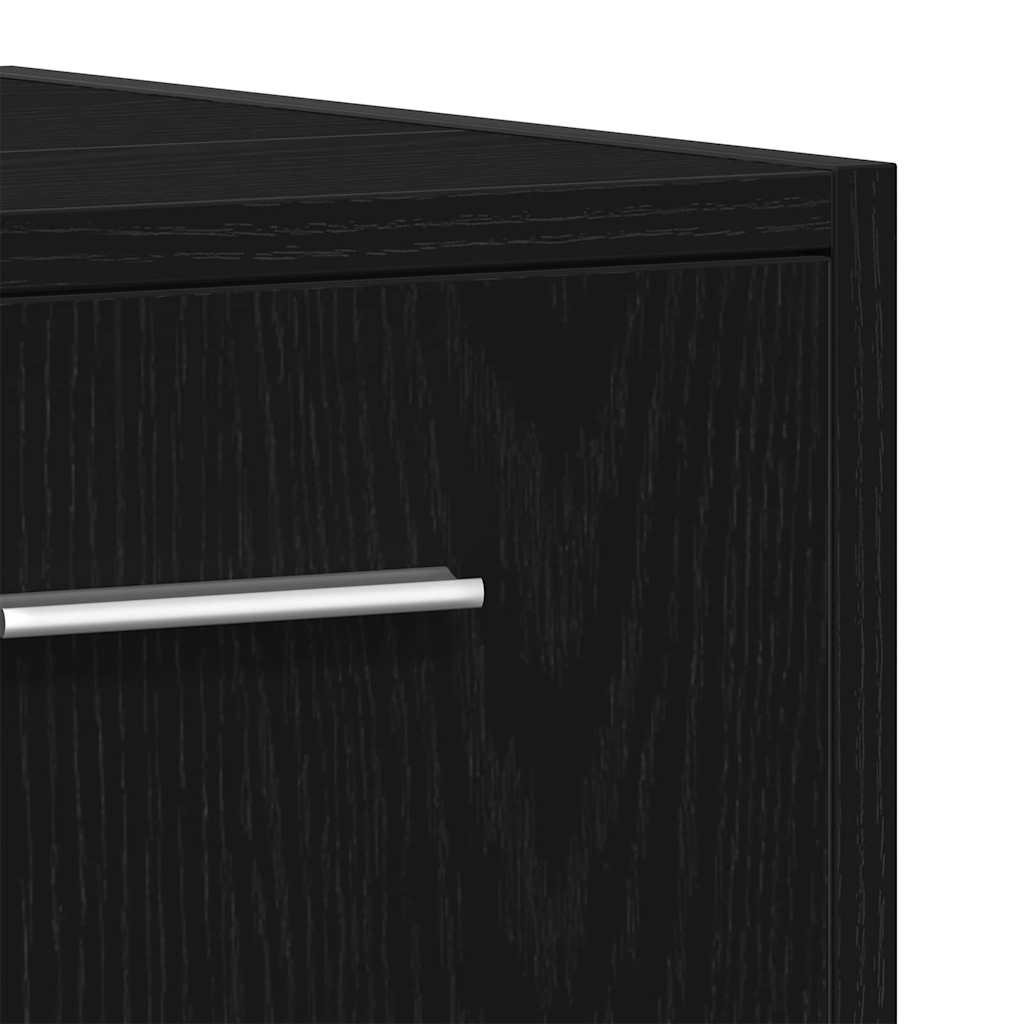 Badeværelsesmøbel Sæt Med Dør 4 Pcs Sort Eg 30 X 30 X 183.5 Cm - Billede 13