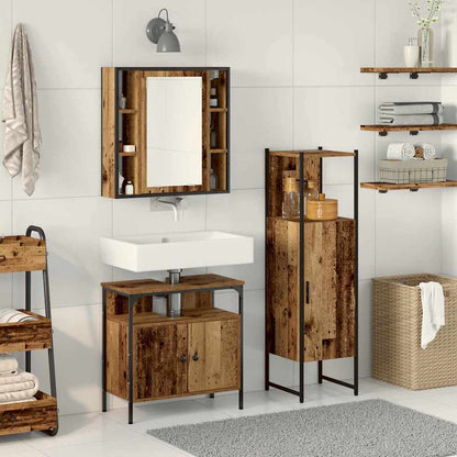 Badeværelsesmøbel Sæt Med Hylde 3 Pcs Brun 60 X 30 X 60 Cm - Hovedbillede