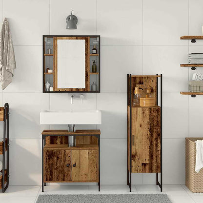 Badeværelsesmøbel Sæt Med Hylde 3 Pcs Brun 60 X 30 X 60 Cm - Billede 4