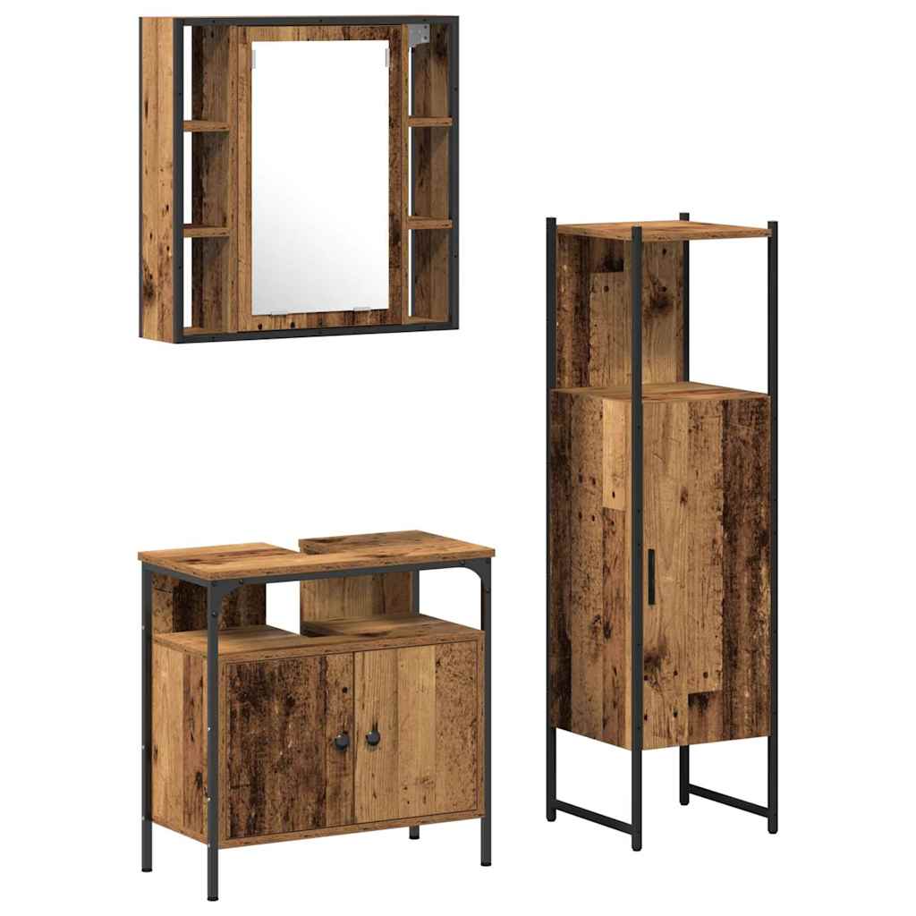 Badeværelsesmøbel Sæt Med Hylde 3 Pcs Brun 60 X 30 X 60 Cm - Billede 2